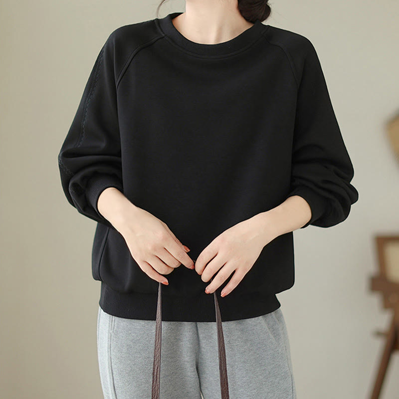 Sudadera de algodón con cuello redondo y estampado de Buddha Stones Fall para mujer  - image 8