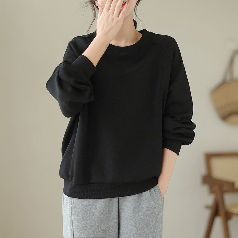 Sudadera de algodón con cuello redondo y estampado de Buddha Stones Fall para mujer  - Negro - US14，UK/AU18，EU46 (2XL) - image 7