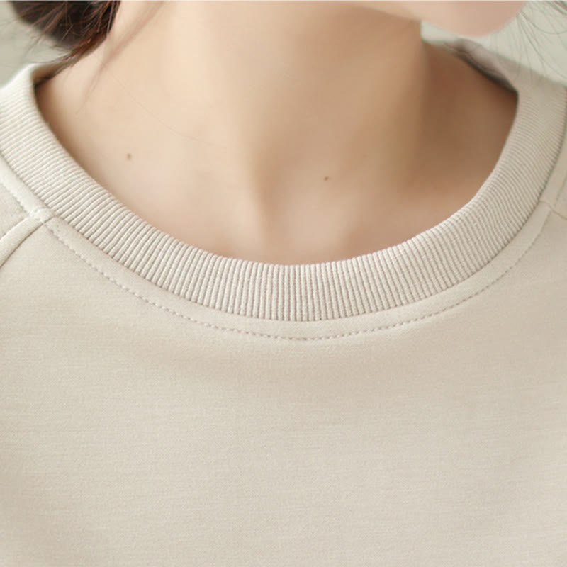 Sudadera de algodón con cuello redondo y estampado de Buddha Stones Fall para mujer  - image 5