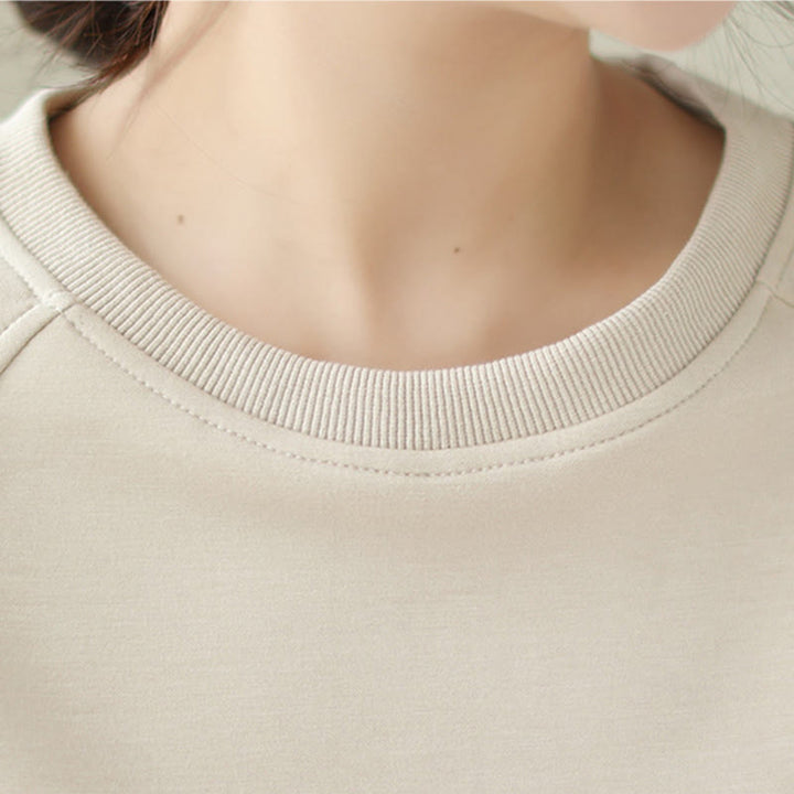 Sudadera de algodón con cuello redondo y estampado de Buddha Stones Fall para mujer  - image 5