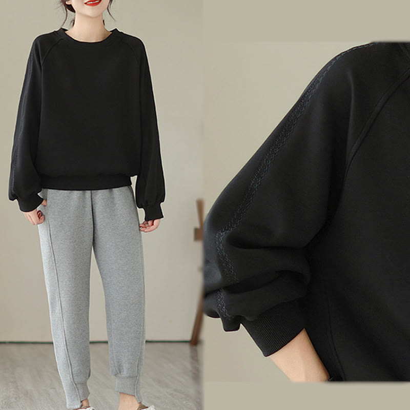 Sudadera de algodón con cuello redondo y estampado de Buddha Stones Fall para mujer  - image 12