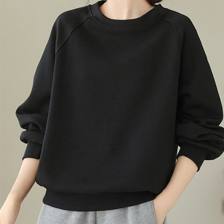 Sudadera de algodón con cuello redondo y estampado de Buddha Stones Fall para mujer  - image 12