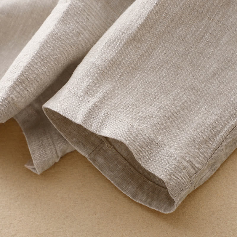 Chaqueta retro de lino y algodón con solapa de color puro para mujer con bolsillos Buddha Stones Commute - image 10