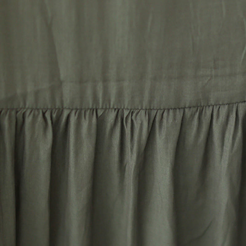 Vestido midi de gasa con bolsillos y estilo casual de dos caras con Buddha Stones - image 17