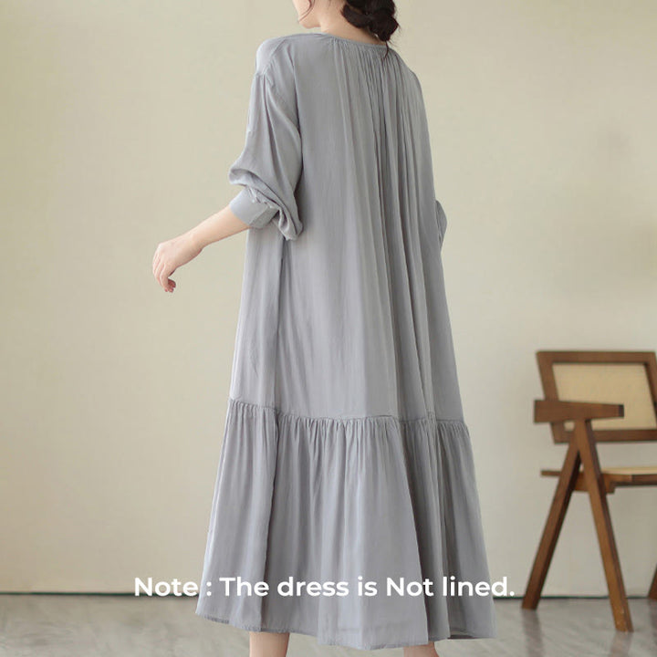 Vestido midi de gasa con bolsillos y estilo casual de dos caras con Buddha Stones - image 21
