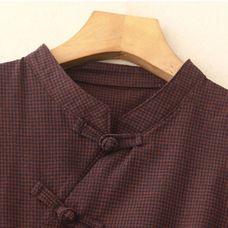 Vestido midi informal de algodón con botones de rana y bolsillos de Buddha Stones - image 2