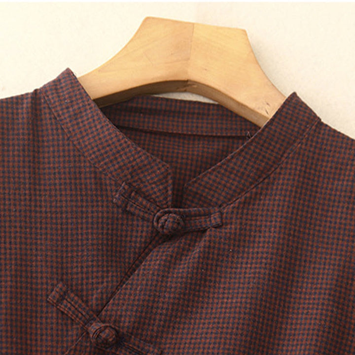 Vestido midi informal de algodón con botones de rana y bolsillos de Buddha Stones - image 2