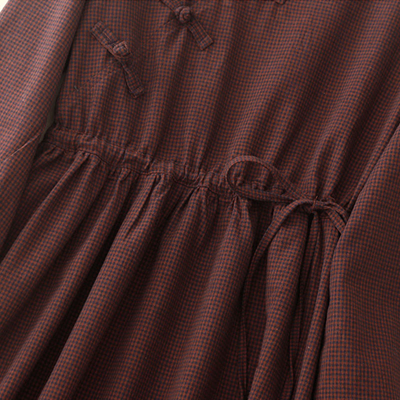 Vestido midi informal de algodón con botones de rana y bolsillos de Buddha Stones - image 6