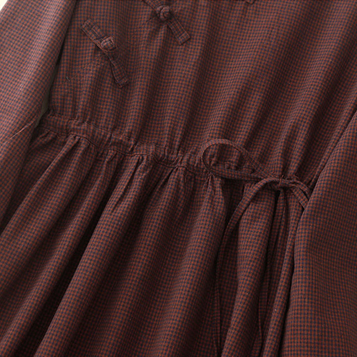 Vestido midi informal de algodón con botones de rana y bolsillos de Buddha Stones - image 6