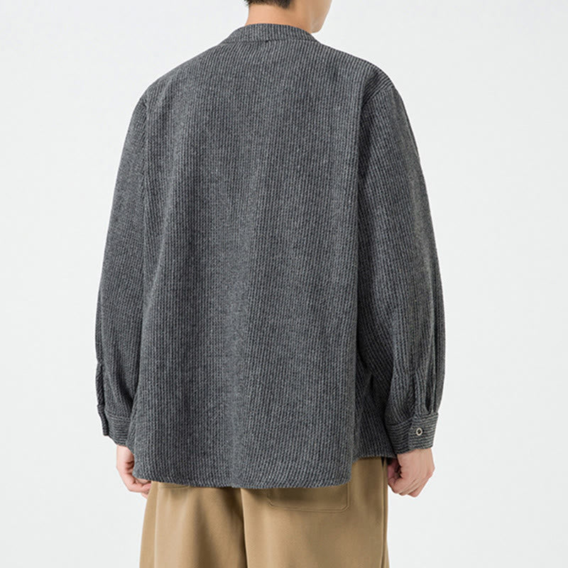 Chaqueta de algodón para hombre con diseño de botones de rana y manga larga con Buddha Stones y bolsillos - image 9