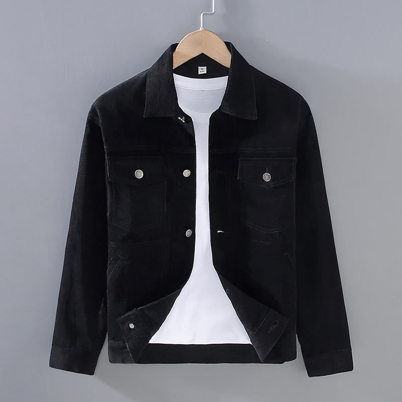 Chaqueta de algodón para hombre, con diseño de botones, manga larga y bolsillos, con estampado de Buddha Stones - Negro - US/UK/AU42, EU52 (3XL) - image 6