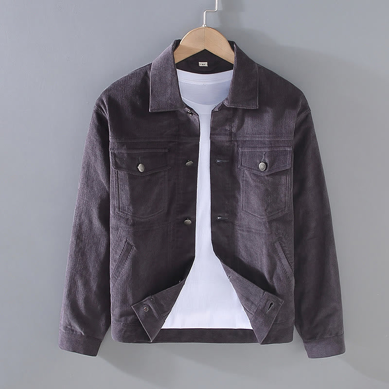 Chaqueta de algodón para hombre, con diseño de botones, manga larga y bolsillos, con estampado de Buddha Stones - Gris oscuro - US/UK/AU42, EU52 (3XL) - image 8