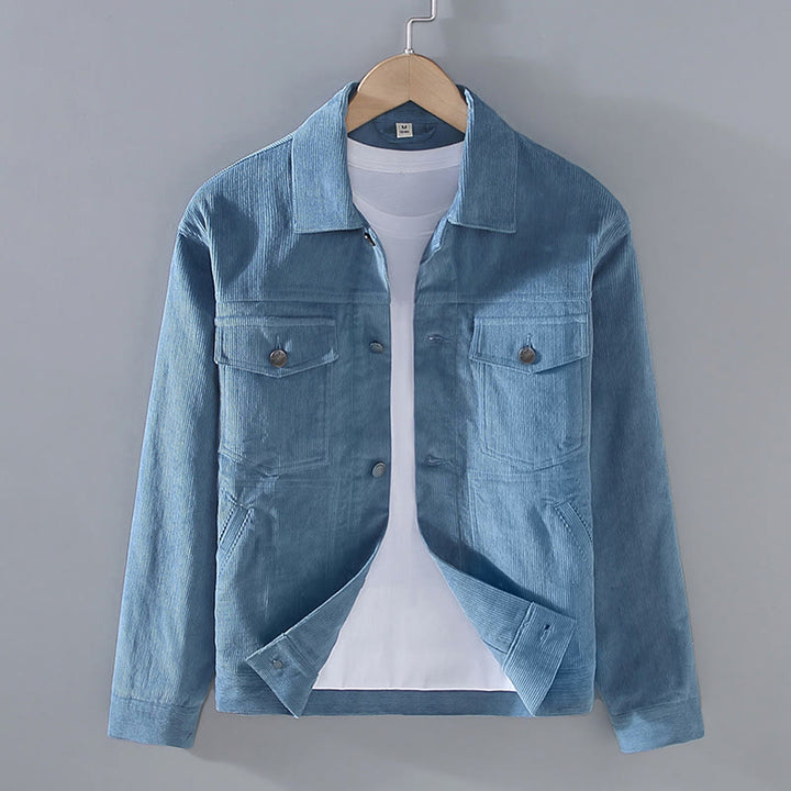 Chaqueta de algodón para hombre, con diseño de botones, manga larga y bolsillos, con estampado de Buddha Stones - Azul acero - US/UK/AU42, EU52 (3XL) - image 7