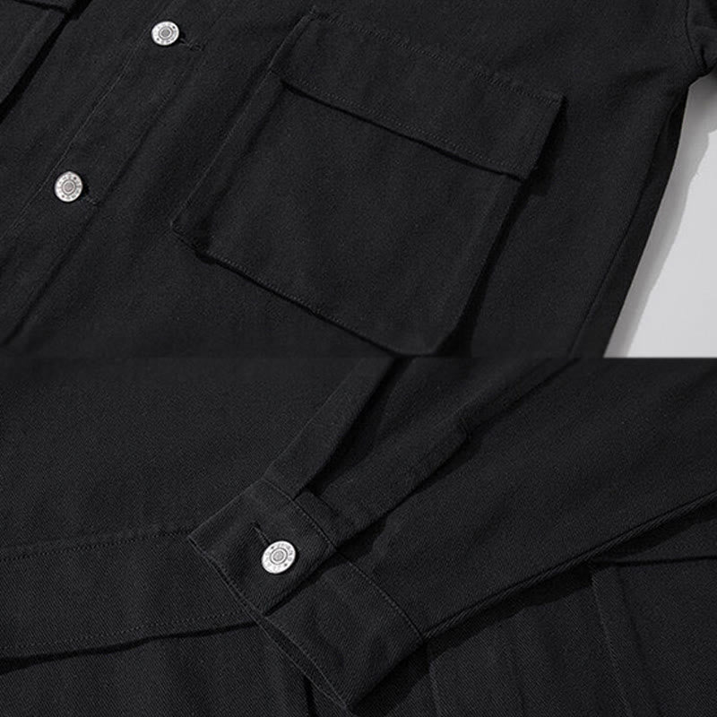 Chaqueta de algodón para hombre, con cuello alto, botones y manga larga, con estampado de Buddha Stones y bolsillos. - image 3