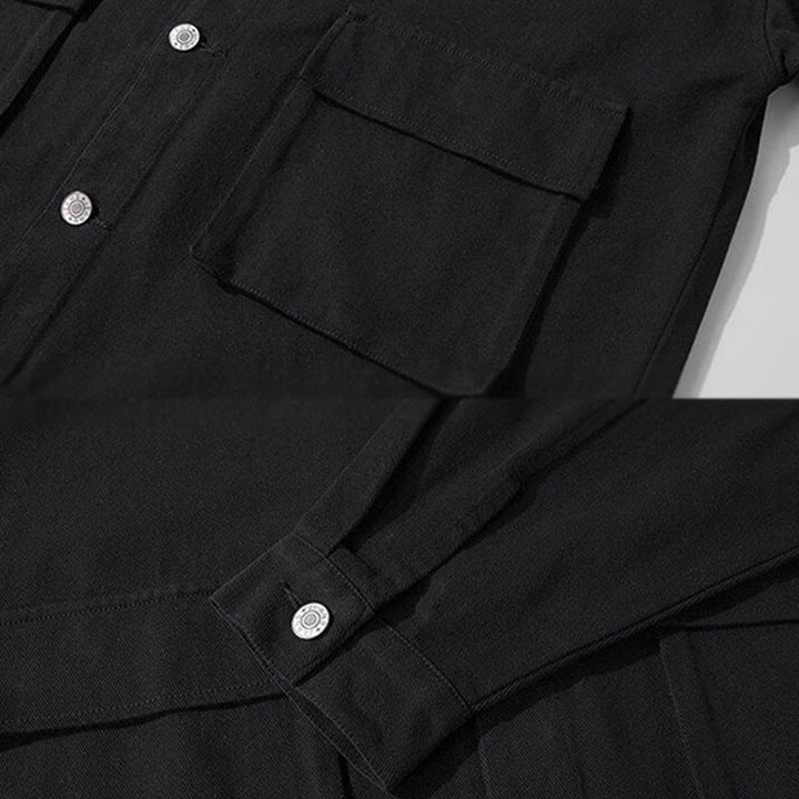 Chaqueta de algodón para hombre, con cuello alto, botones y manga larga, con estampado de Buddha Stones y bolsillos. - image 3