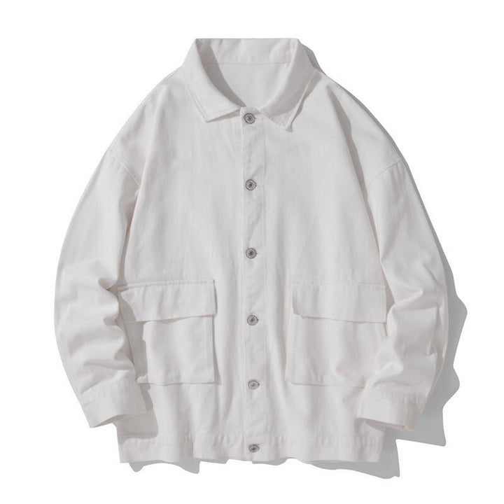 Chaqueta de algodón para hombre, con cuello alto, botones y manga larga, con estampado de Buddha Stones y bolsillos. - Blanco - US/UK/AU50, EU60 (5XL) - image 6