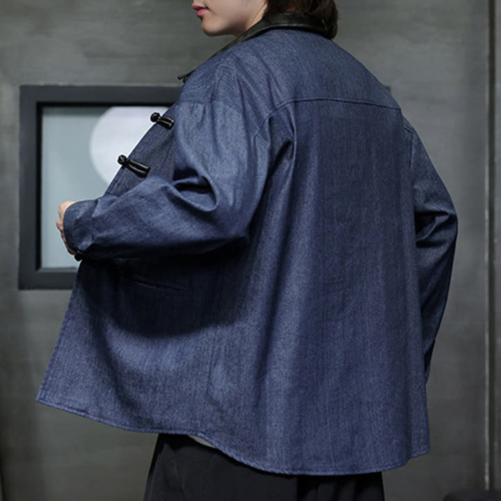 Camisa de algodón de manga larga con botones de rana y bolsillos para hombre de Buddha Stones - image 8