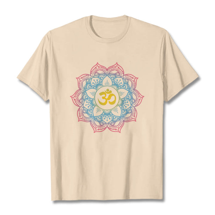 Camiseta con diseño de símbolo OM de mandala en forma de loto y Buddha Stones - Sopa de mariscos - 2XL - image 12