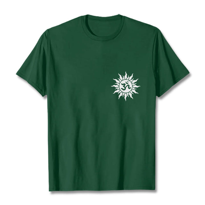 Camiseta con diseño de símbolo OM del sol y Buddha Stones - Verde bosque - 2XL - image 6