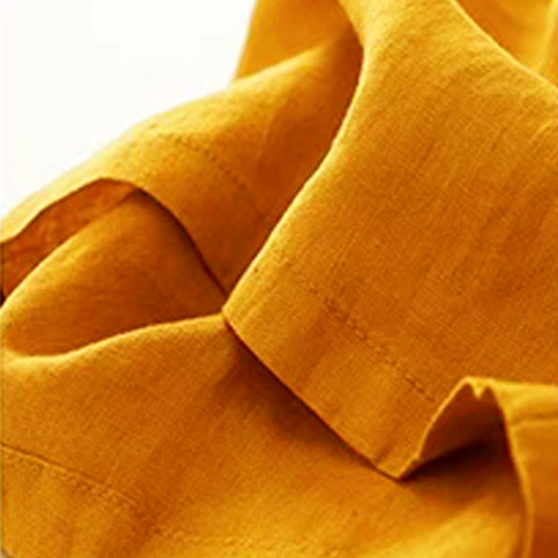 Pantalones capri de mujer de color liso con un botón y pernera ancha, con bolsillos, estampado Buddha Stones. - image 4