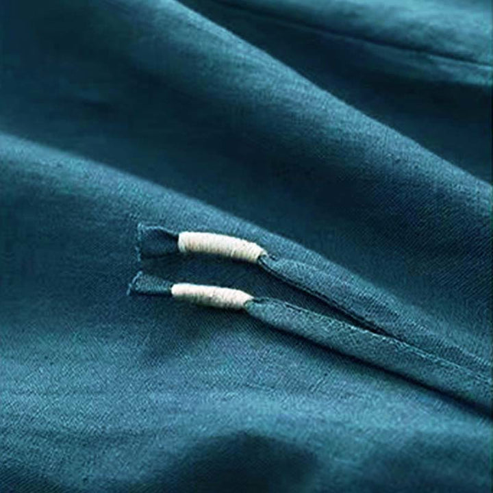Pantalones capri de mujer de color liso con un botón y pernera ancha, con bolsillos, estampado Buddha Stones. - image 24