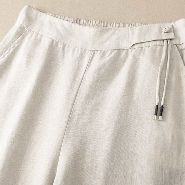 Pantalón capri de pierna ancha para mujer, de color liso, con un botón y bolsillos, estampado de Buddha Stones. - image 15