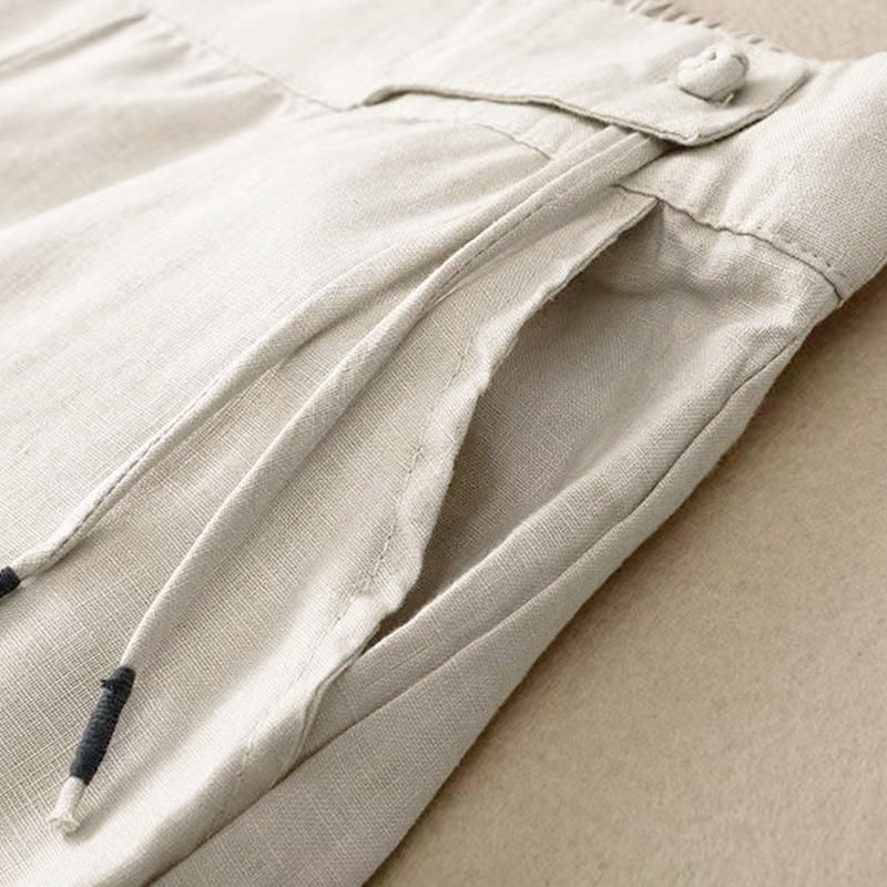 Pantalón capri de pierna ancha para mujer, de color liso, con un botón y bolsillos, estampado de Buddha Stones. - image 20