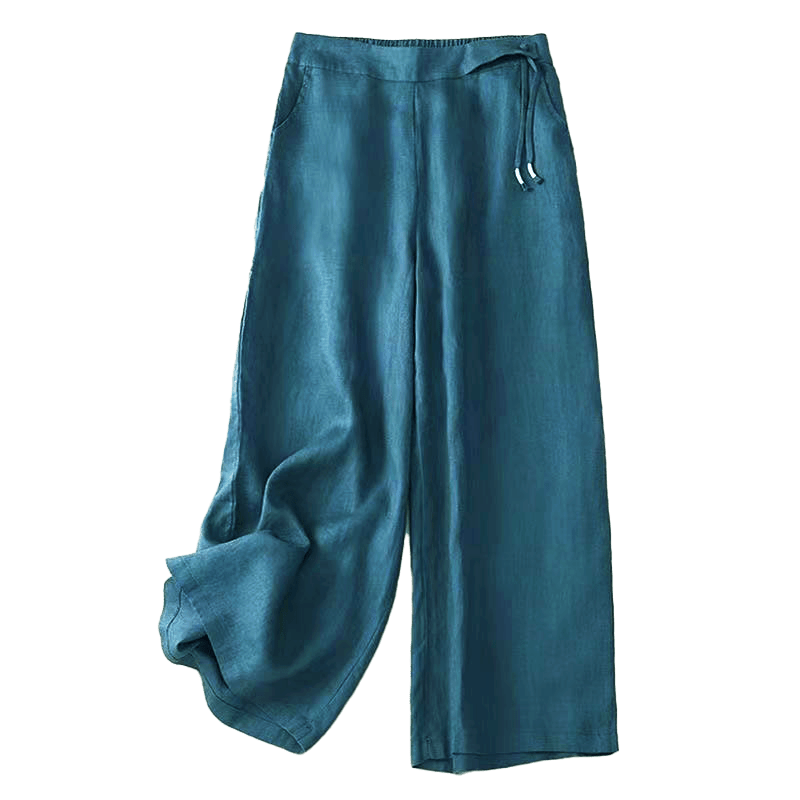 Pantalón capri de pierna ancha para mujer, de color liso, con un botón y bolsillos, estampado de Buddha Stones. - image 30