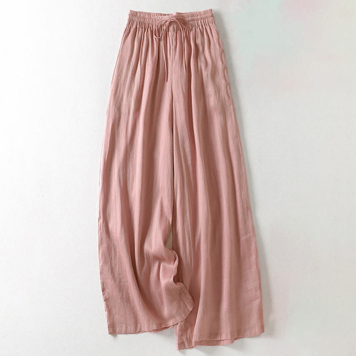Pantalones anchos con cordones de color liso para mujer de Buddha Stones - Rosa - US8-10，UK/AU12-14，EU40-42 (2XL) - image 22