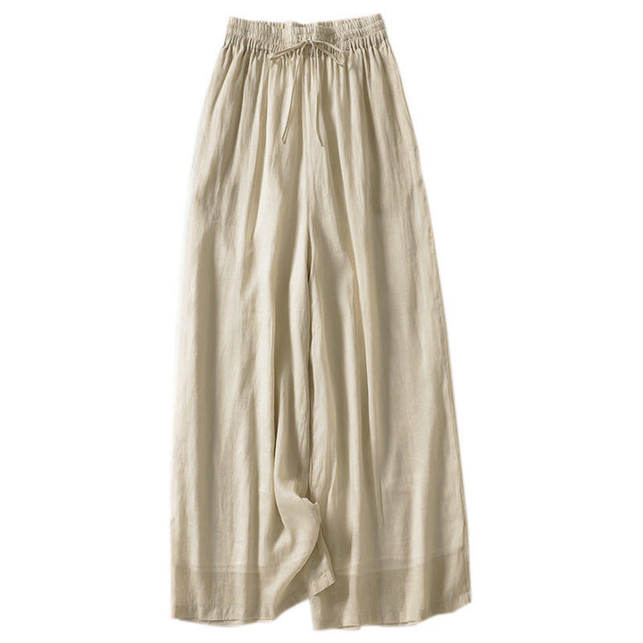 Pantalones anchos con cordones de color liso para mujer de Buddha Stones - image 1