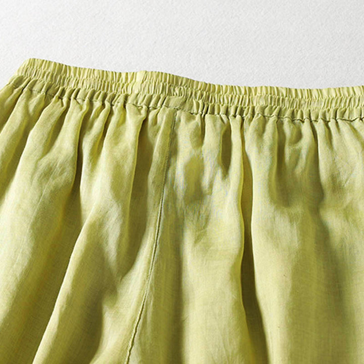 Pantalones anchos con cordones de color liso para mujer de Buddha Stones - image 14