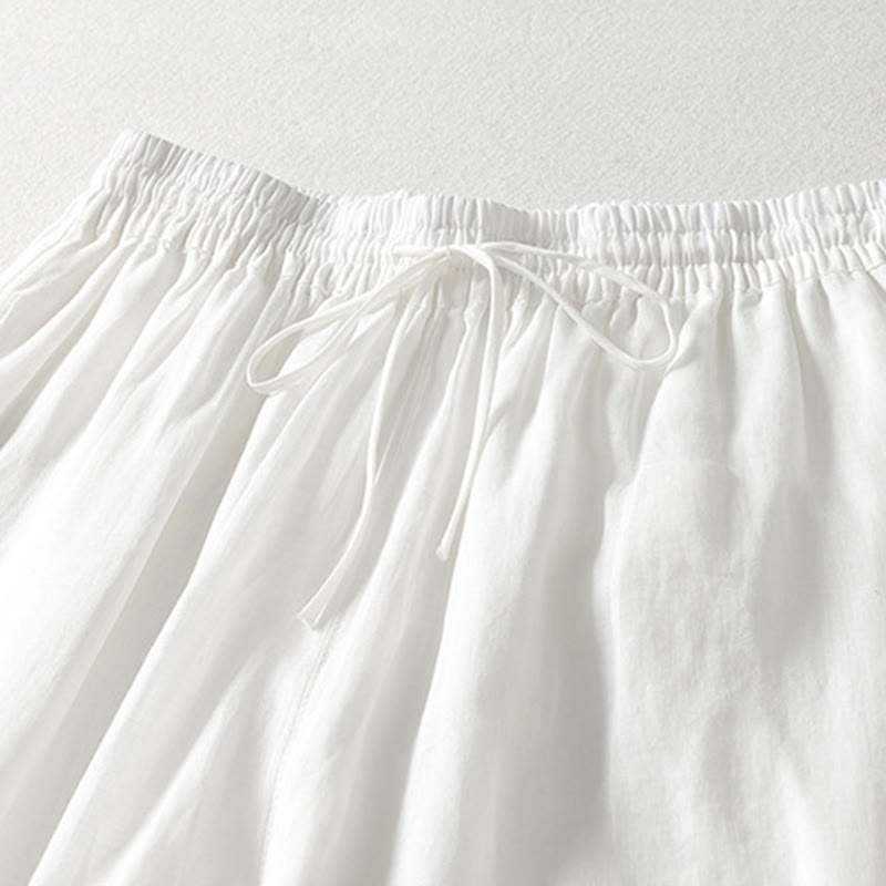 Pantalones anchos con cordones de color liso para mujer de Buddha Stones - image 8
