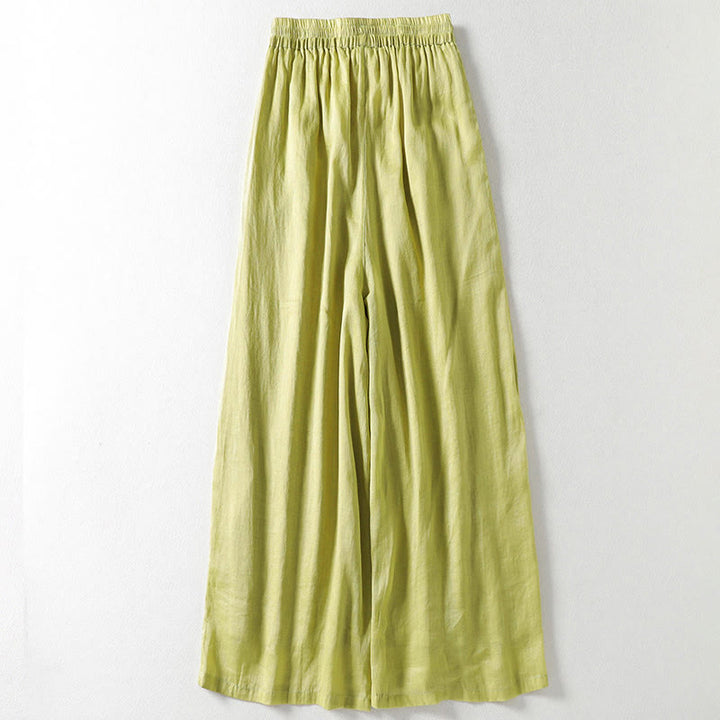 Pantalones anchos con cordones de color liso para mujer de Buddha Stones - image 11