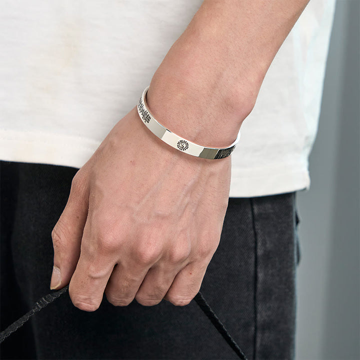 Pulsera de la riqueza con símbolo de mantra Bagua de Buddha Stones, bañada en cobre y plata - image 10