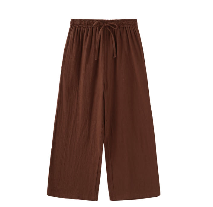 Conjunto de 2 piezas de camisa de manga larga con bolsillos y pantalones con cordón para meditación, de algodón y lino, con Buddha Stones , para mujer - image 39
