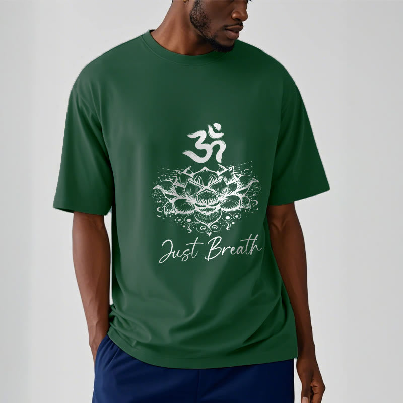 Camiseta informal de algodón con estampado de flor de loto y símbolo Buddha Stones - image 1