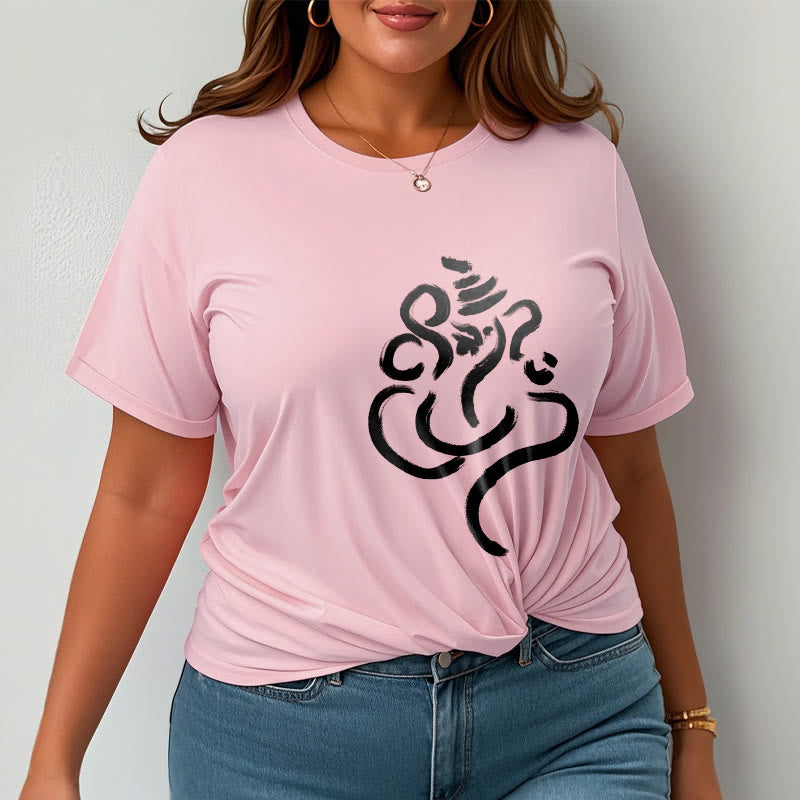 Camiseta informal de algodón con estampado de Ganesha y Buddha Stones - image 13