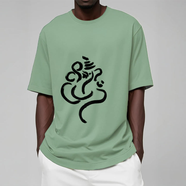 Camiseta informal de algodón con estampado de Ganesha y Buddha Stones - image 15