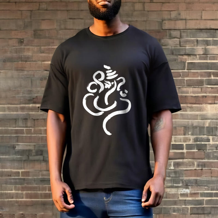 Camiseta informal de algodón con estampado de Ganesha y Buddha Stones - image 2