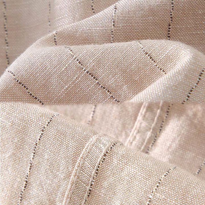 Camisa de manga larga de lino y algodón con estampado a rayas para hombre con traje Tang diario Buddha Stones - image 9