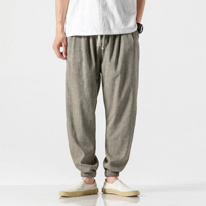 Pantalones de hombre con diseño de Buddha Stones y cordón ajustable con bolsillos - Caqui oscuro - US/UK/AU46, EU56 (5XL) - image 17