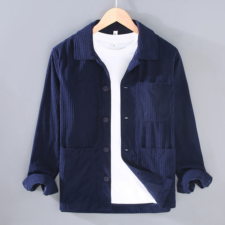 Chaqueta de hombre con solapa de manga larga, botones y bolsillos, con diseño de Buddha Stones otoñales - Azul medianoche - US/UK/AU42, EU52 (3XL) - image 6