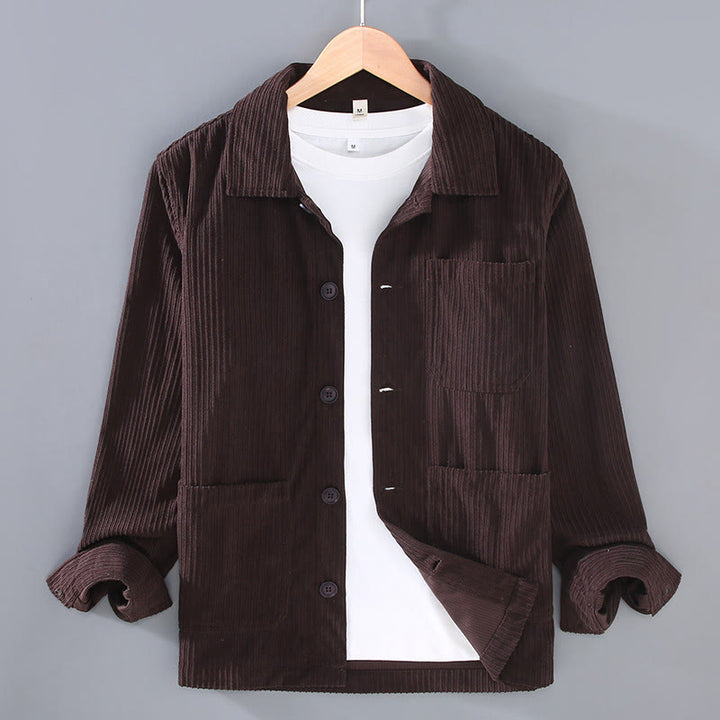 Chaqueta de hombre con solapa de manga larga, botones y bolsillos, con diseño de Buddha Stones otoñales - SaddleBrown - US/UK/AU42, EU52 (3XL) - image 7