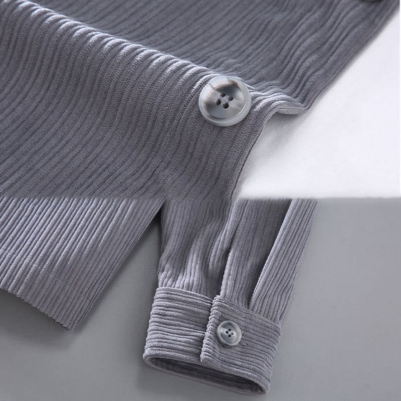 Chaqueta de hombre con solapa de manga larga, botones y bolsillos, con diseño de Buddha Stones otoñales - image 5