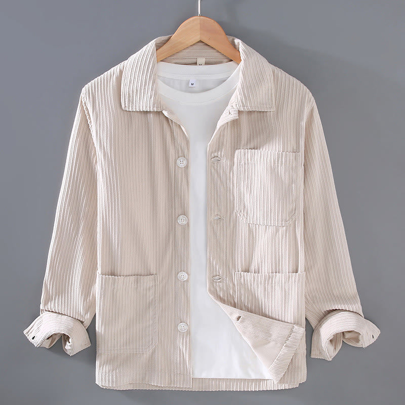 Chaqueta de hombre con solapa de manga larga, botones y bolsillos, con diseño de Buddha Stones otoñales - Beige - US/UK/AU42, EU52 (3XL) - image 9