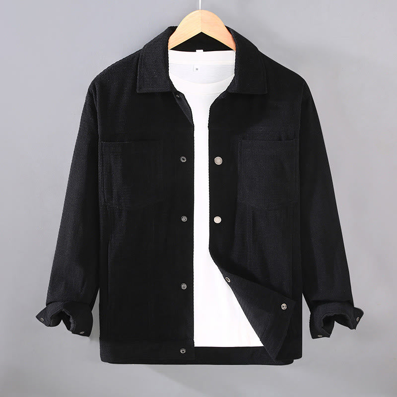 Chaqueta de manga larga para hombre con solapa y botones y bolsillos de Buddha Stones Commute - Negro - US/UK/AU42, EU52 (3XL) - image 6