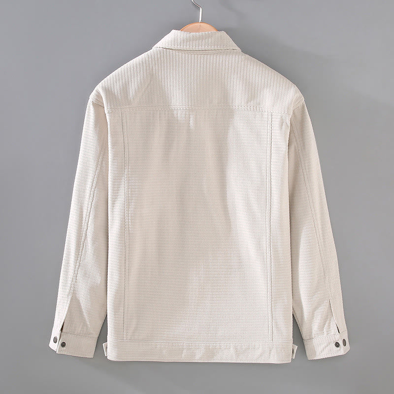 Chaqueta de manga larga para hombre con solapa y botones y bolsillos de Buddha Stones Commute - image 1