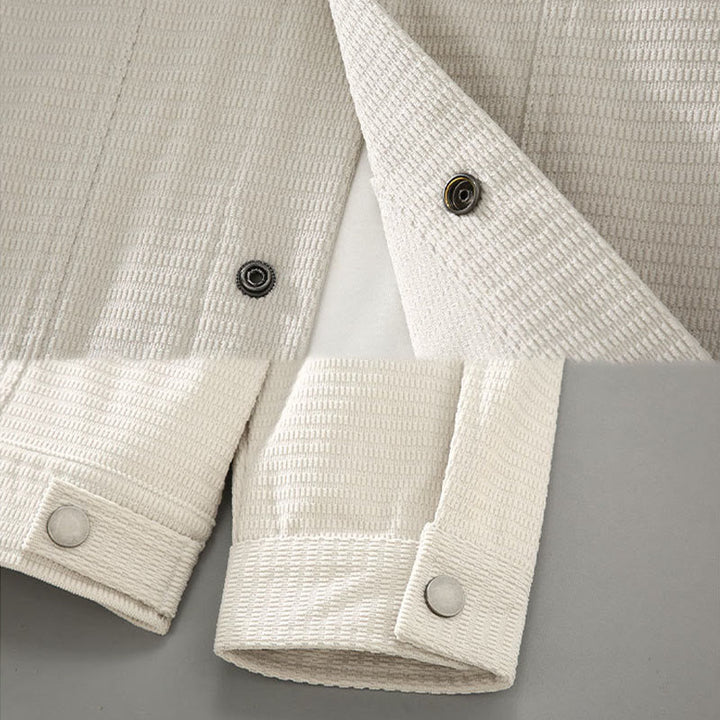 Chaqueta de manga larga para hombre con solapa y botones y bolsillos de Buddha Stones Commute - image 4