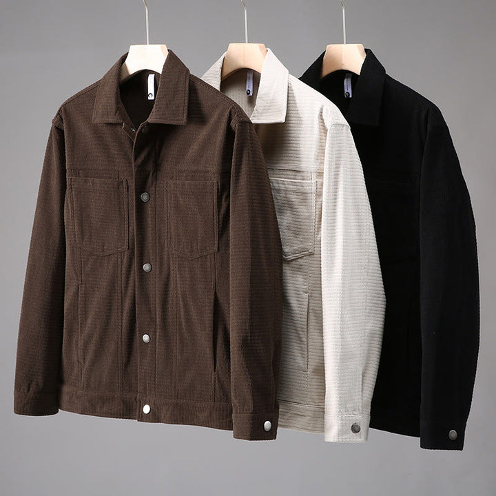 Chaqueta de manga larga para hombre con solapa y botones y bolsillos de Buddha Stones Commute - image 9