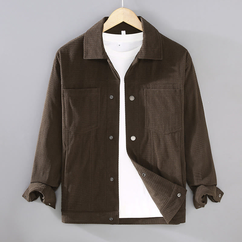 Chaqueta de manga larga para hombre con solapa y botones y bolsillos de Buddha Stones Commute - SaddleBrown - US/UK/AU42, EU52 (3XL) - image 8